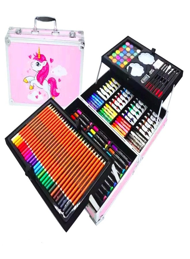 DHARMISHO 145 Piece Color Set Kit for Kids, Art & Craft Box with Pencils, Crayons, Oil Pastels, and Drawing Tools, Perfect for Boys & Girls - Image 1